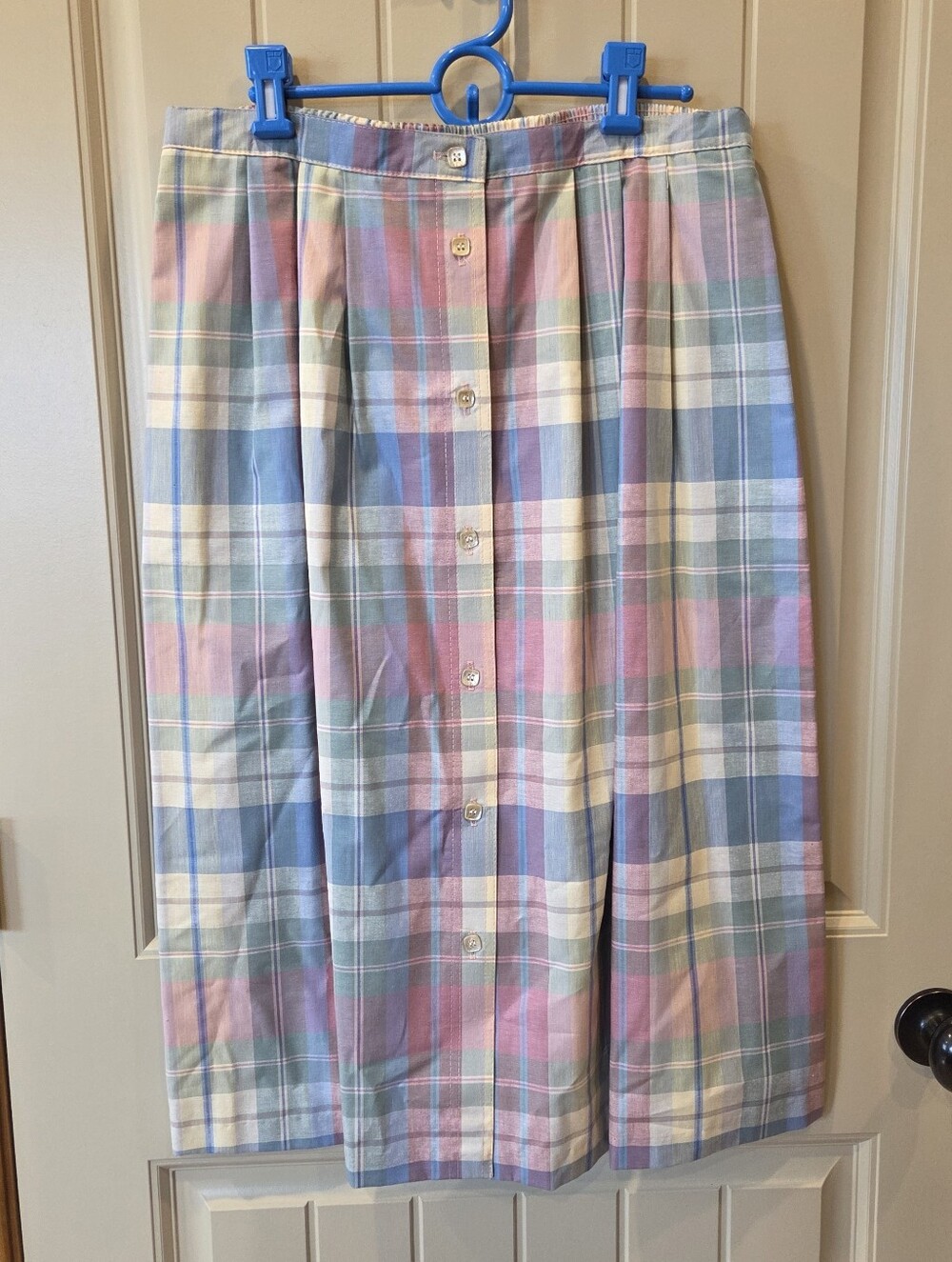 VTG Alfred Dunner Pastel Plaid Midi Skirt NWT Size 18 Made in USA Cottagecore